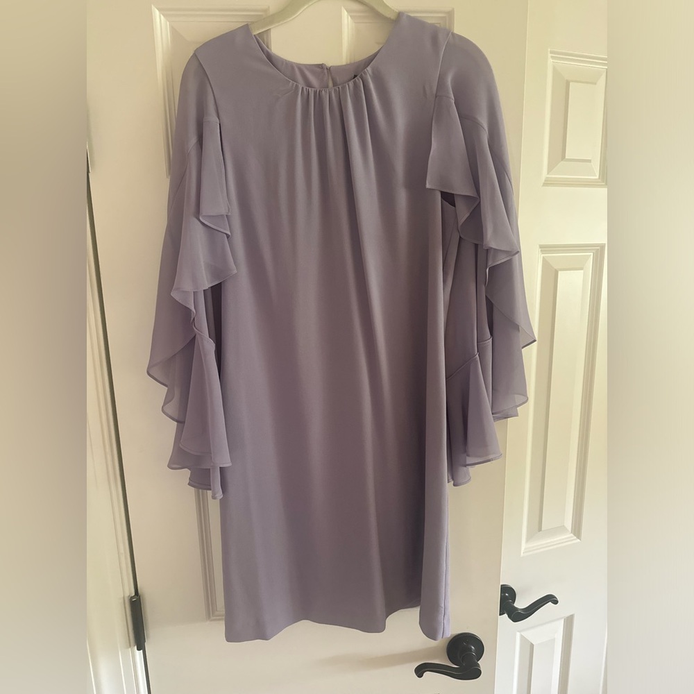 BCBGMaxAzria Purple Ruffled Tiered Gown